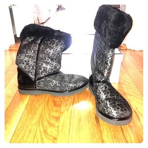 Black & silver Coach Winter Boots, Women’s size 7